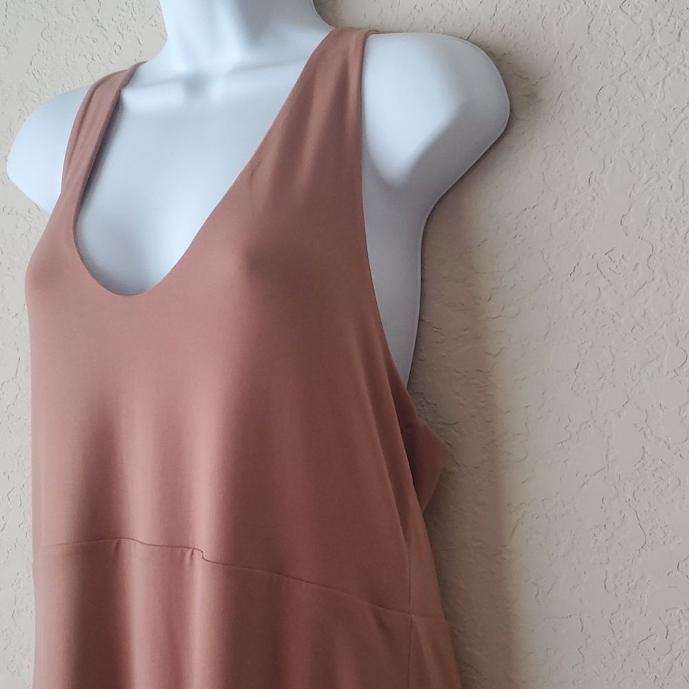 Open Edit Women's Scoop Neck Sleeveless Bodycon Dress Size Large Mocha Tan** - Picture 3 of 12